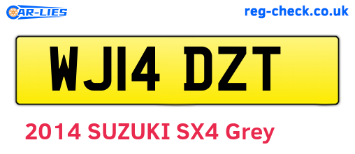 WJ14DZT are the vehicle registration plates.