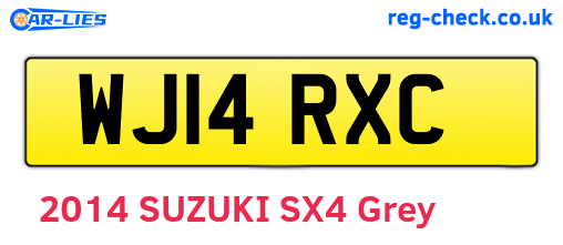 WJ14RXC are the vehicle registration plates.