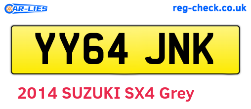 YY64JNK are the vehicle registration plates.