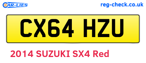 CX64HZU are the vehicle registration plates.