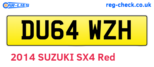 DU64WZH are the vehicle registration plates.