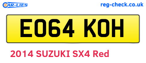 EO64KOH are the vehicle registration plates.