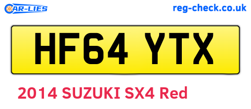 HF64YTX are the vehicle registration plates.