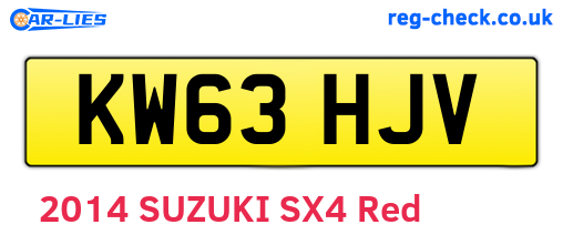 KW63HJV are the vehicle registration plates.
