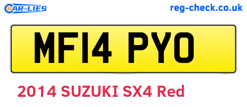 MF14PYO are the vehicle registration plates.