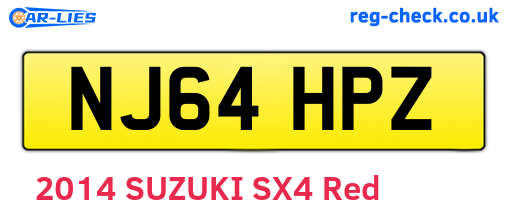 NJ64HPZ are the vehicle registration plates.