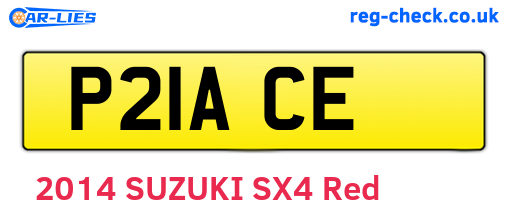P21ACE are the vehicle registration plates.