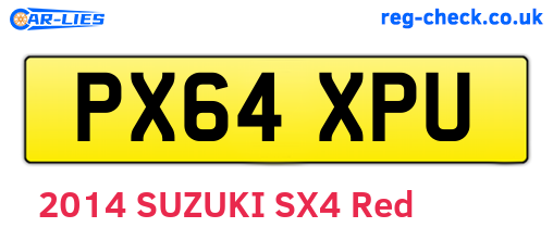 PX64XPU are the vehicle registration plates.