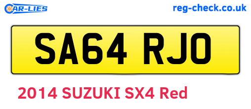 SA64RJO are the vehicle registration plates.