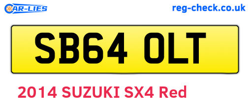 SB64OLT are the vehicle registration plates.
