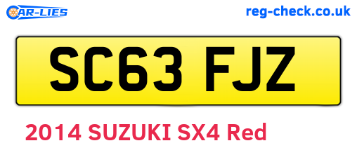 SC63FJZ are the vehicle registration plates.