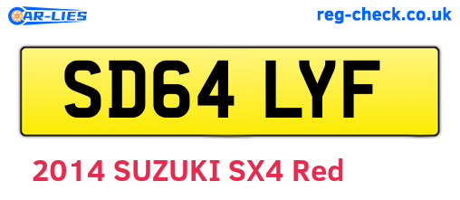 SD64LYF are the vehicle registration plates.