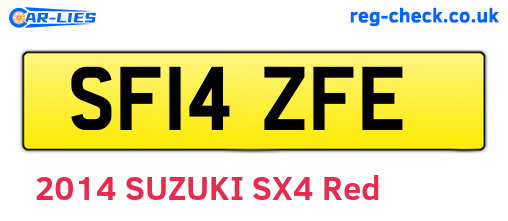 SF14ZFE are the vehicle registration plates.