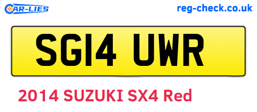 SG14UWR are the vehicle registration plates.