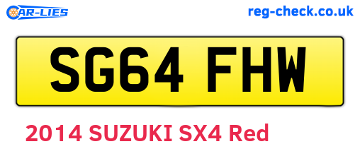 SG64FHW are the vehicle registration plates.