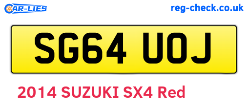 SG64UOJ are the vehicle registration plates.