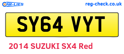 SY64VYT are the vehicle registration plates.