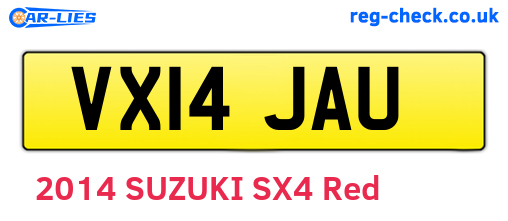 VX14JAU are the vehicle registration plates.
