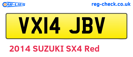 VX14JBV are the vehicle registration plates.