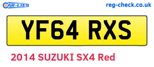YF64RXS are the vehicle registration plates.