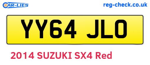 YY64JLO are the vehicle registration plates.