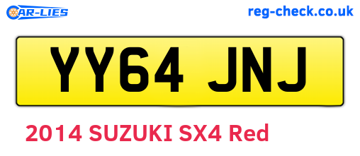 YY64JNJ are the vehicle registration plates.