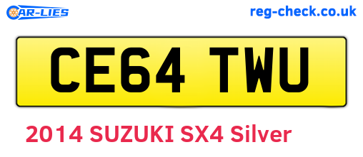 CE64TWU are the vehicle registration plates.