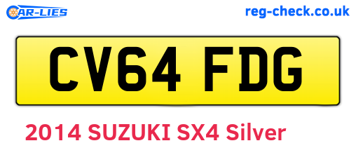 CV64FDG are the vehicle registration plates.