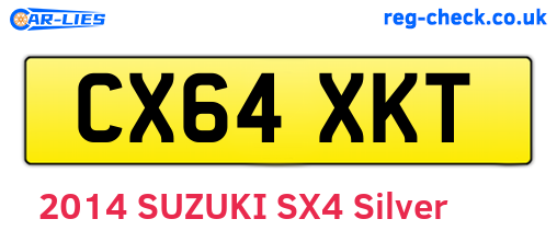 CX64XKT are the vehicle registration plates.