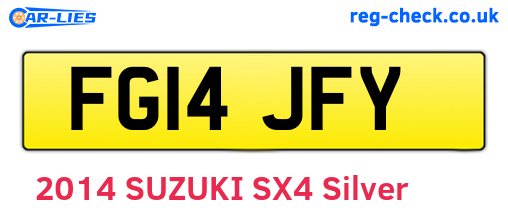FG14JFY are the vehicle registration plates.