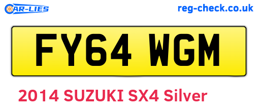 FY64WGM are the vehicle registration plates.