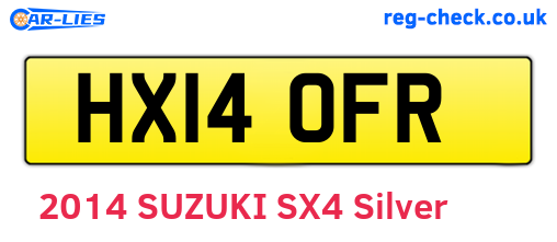 HX14OFR are the vehicle registration plates.