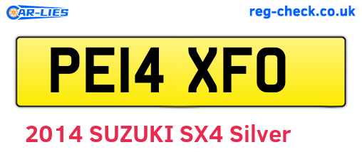 PE14XFO are the vehicle registration plates.