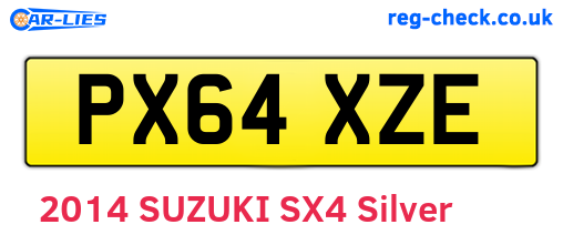 PX64XZE are the vehicle registration plates.
