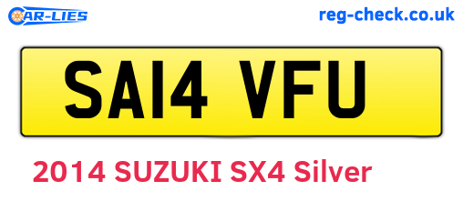 SA14VFU are the vehicle registration plates.