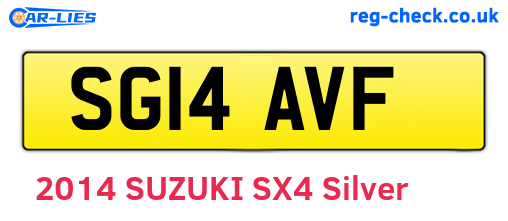 SG14AVF are the vehicle registration plates.