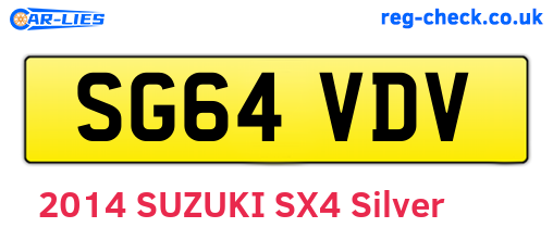 SG64VDV are the vehicle registration plates.