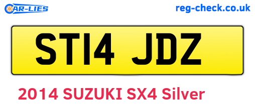 ST14JDZ are the vehicle registration plates.