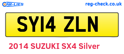 SY14ZLN are the vehicle registration plates.