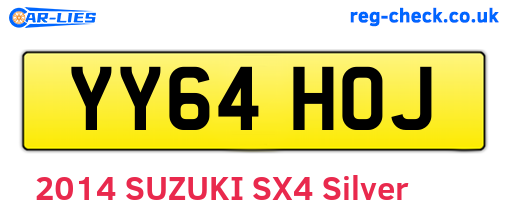 YY64HOJ are the vehicle registration plates.