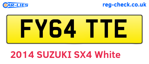 FY64TTE are the vehicle registration plates.