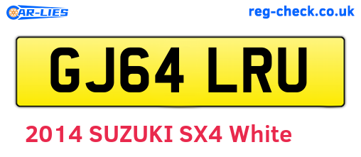 GJ64LRU are the vehicle registration plates.