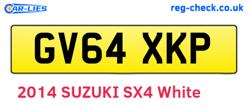 GV64XKP are the vehicle registration plates.