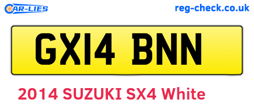 GX14BNN are the vehicle registration plates.