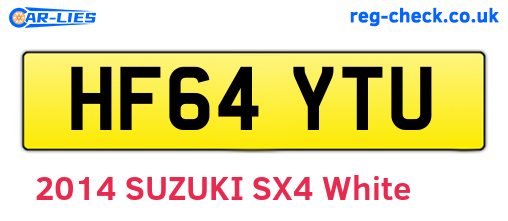 HF64YTU are the vehicle registration plates.