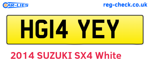 HG14YEY are the vehicle registration plates.