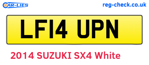 LF14UPN are the vehicle registration plates.
