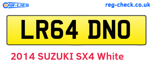 LR64DNO are the vehicle registration plates.