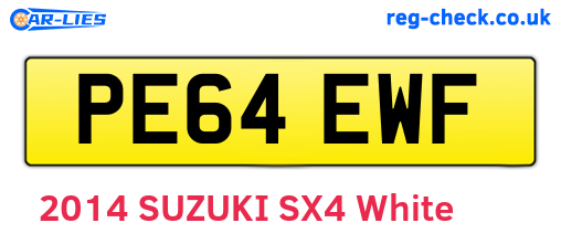 PE64EWF are the vehicle registration plates.