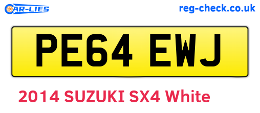 PE64EWJ are the vehicle registration plates.